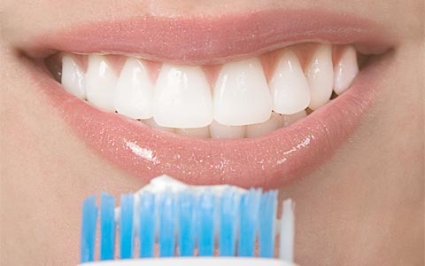 close up smile, teeth with dental veneers